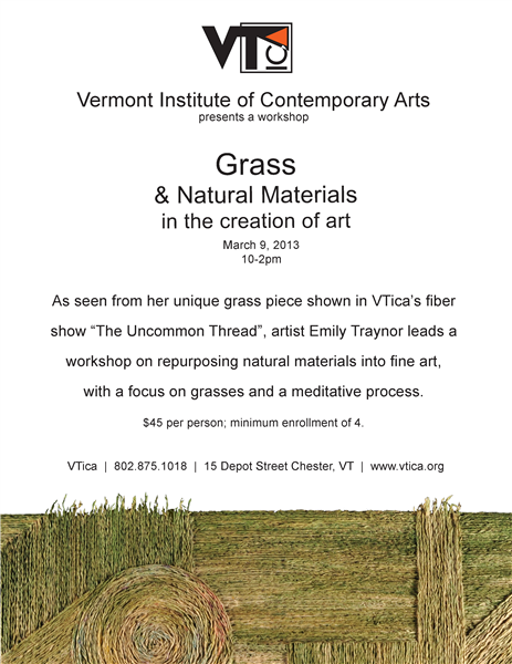 VTica Presents Grass & Natural Materials In The Creation Of Art Workshop