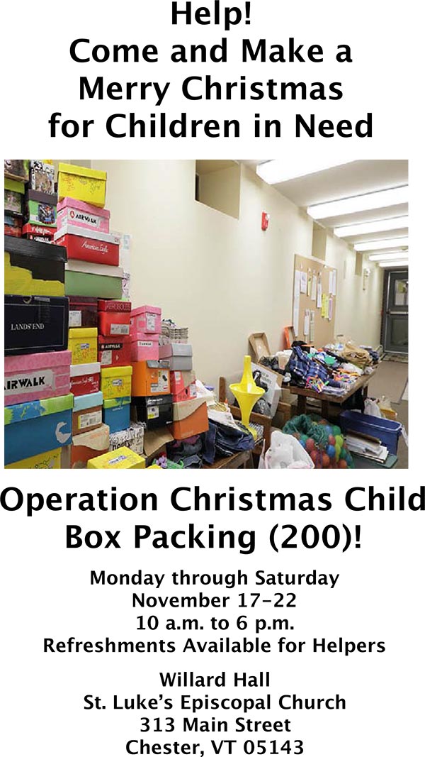 Operation Christmas Child Box Packing